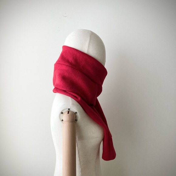 joodito 100% cashmere origami snake scarf wraparound wrap oversized slouchy red - Picture 5 of 11